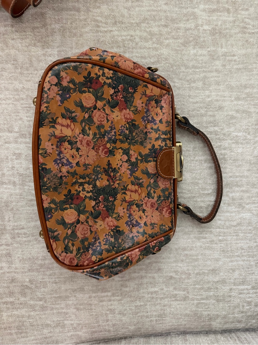 Patricia Nash Floral Print Crossbody Bag in Brown and Pink